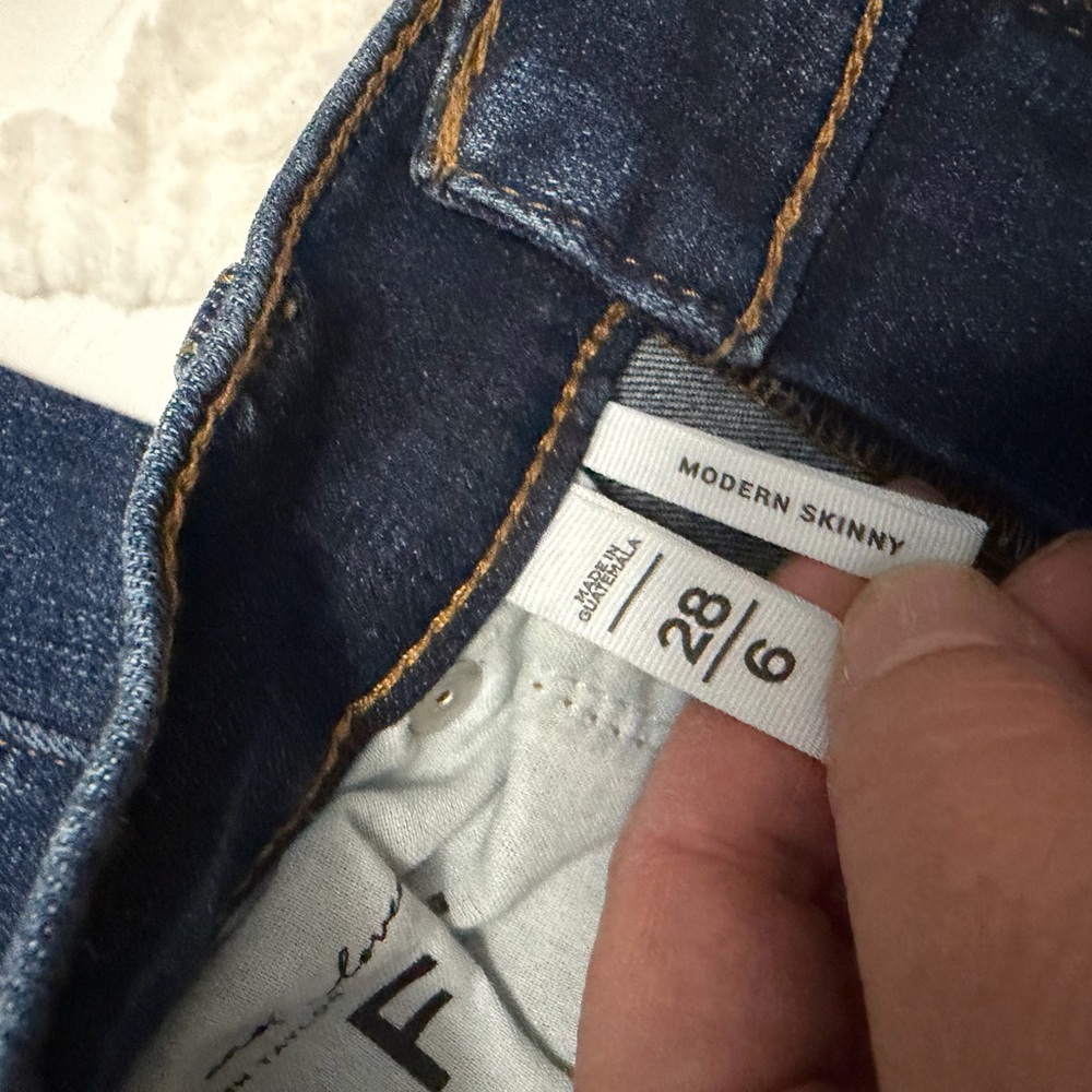 LOFT Dark Blue Straight Leg Jeans - Picture 7 of 8
